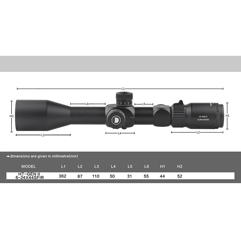  DISCOVERYOPT Óptica HT GEN II 6-24X44SFIR FFP-MOA Diámetro: 30 mm 